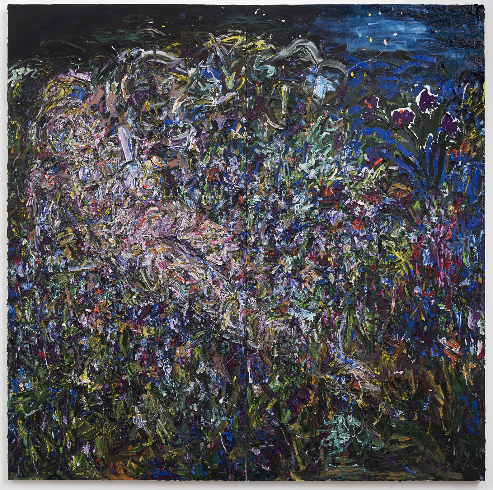   I don't want the Warmth from your Sun   Oil on panel, 96x96" (diptych), 2017 