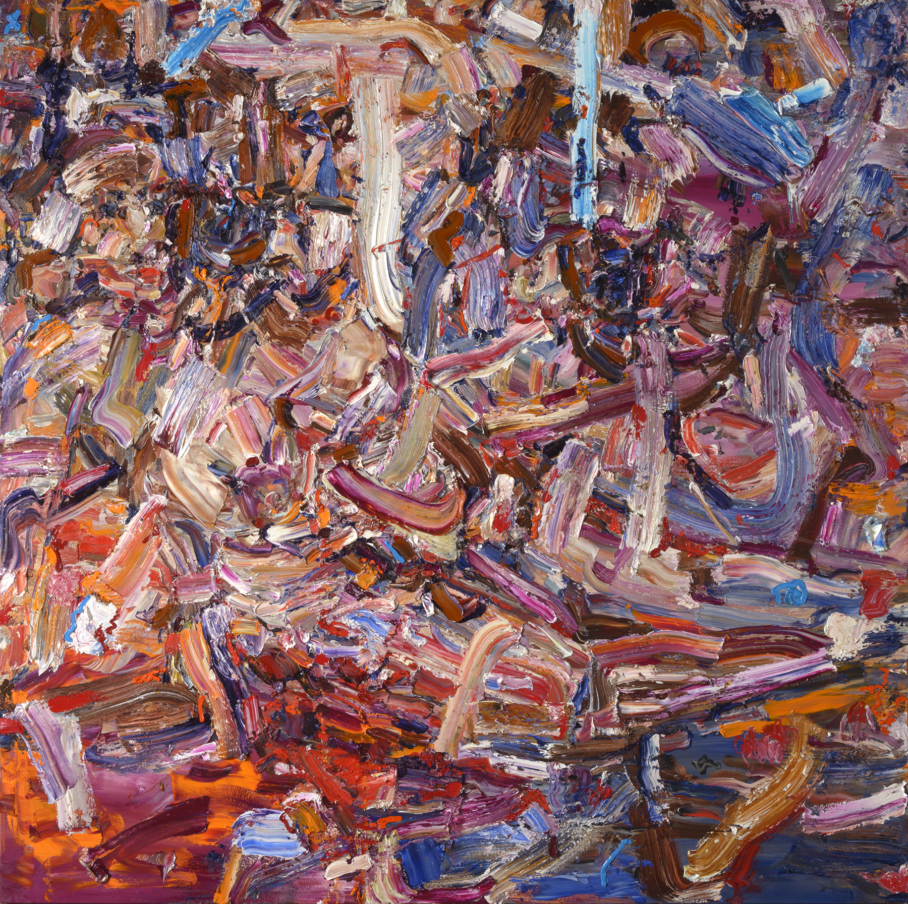   Blooming through the Brush, &nbsp;2016  Oil on canvas, 72x72" 